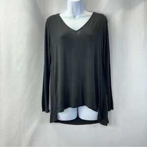 White House Black Market Black V-Neck Blouse